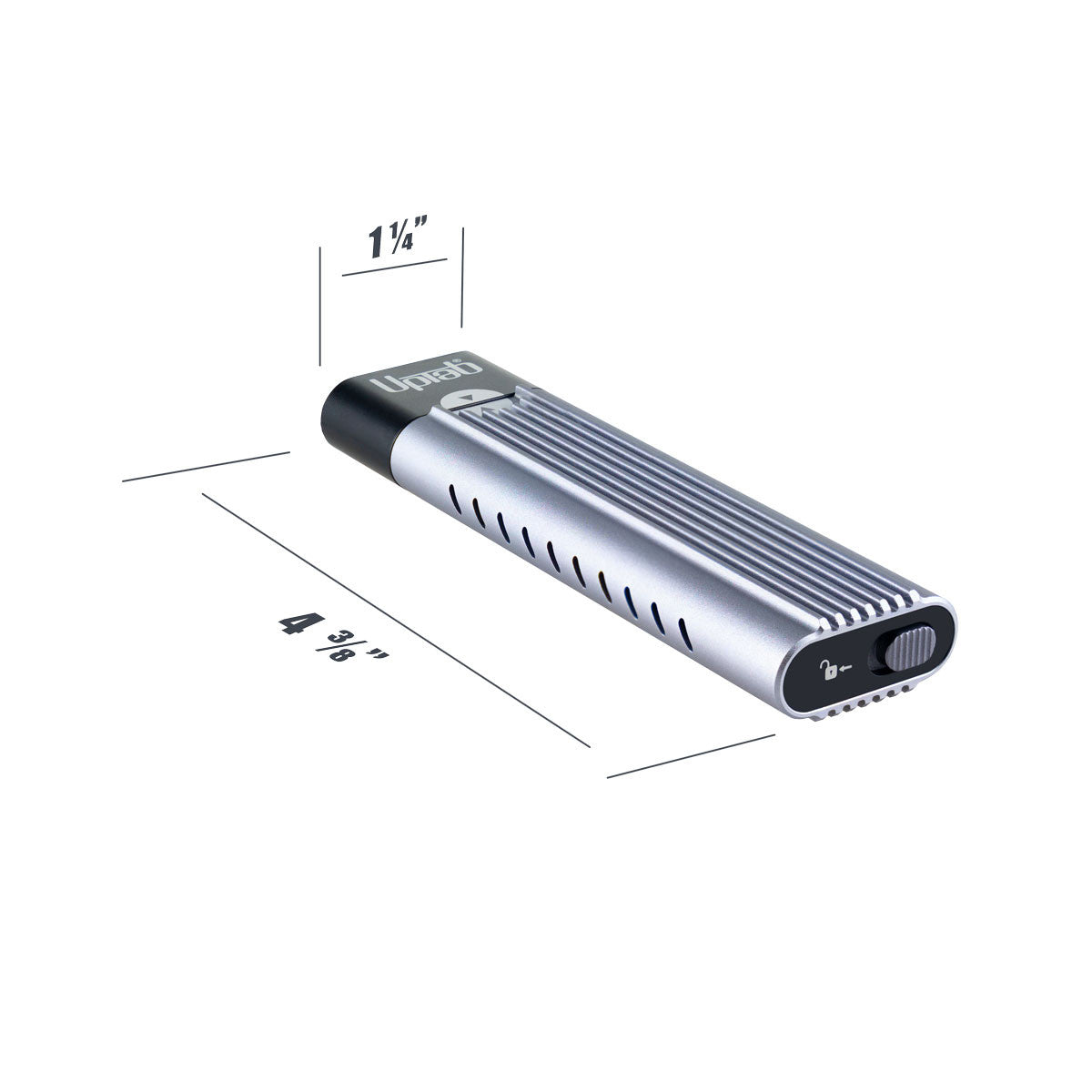 UPTab USB-C 3.2 Gen 2 to M.2 PCI Express (PCIe) NVMe SSD (10Gbps) Thunderbolt 3 Compatible - Enclosure Adapter Tool-Free - Size