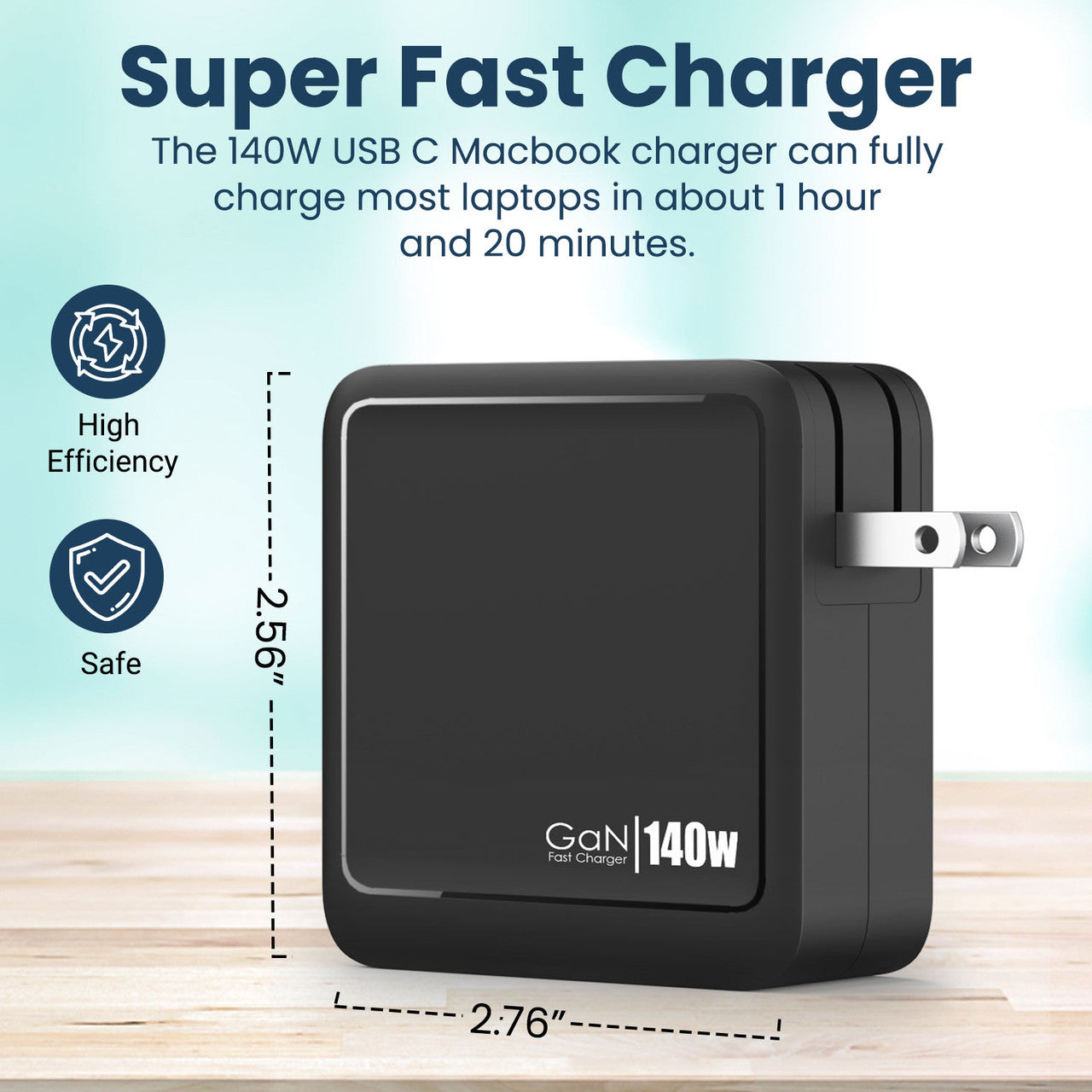 UPTab USB C 140W Laptop Charger, USB-C Fast Charger Compact, Dual USB C Ports GaN Tech, Type C PD 3.1 Wall Charger Adapter – Compatible with MacBook Pro, Lenovo, Dell XPS, iPhone 15 Plus/Pro Max, iPad