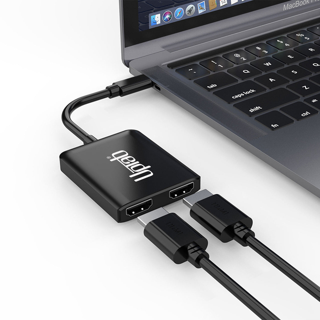 UPTab USB-C to Dual HDMI 2.0 4K 60Hz Adapter - HDMI Ports Cables